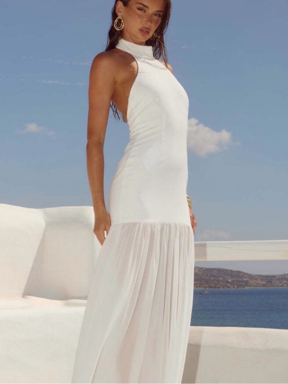 Runway the Label White Halter Neck Wedding Maxi Dress